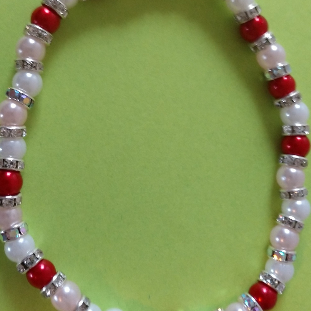 bracelet with red and white